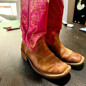 Pink Top Anderson Bean square toes size 7.5